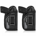 AIKATE 2 PACK IWB Holster with Laser Sight, Concealed Carry Gun Holster for Women/Men, ECO Leather Concealment Inside Waistband Holsters with Metal Clip Fits Most Midsize & Compact 9/40/45 & Laser Attachment